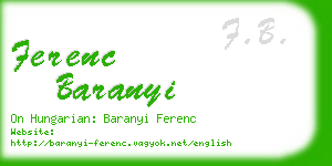 ferenc baranyi business card